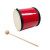 インディー・ドラム(ノック棒付き)オルフ・サブ供用の演奏器の実木太鼓の胴に独立した牛革箱包装オルフ天地8寸のインディ・ドラムTH 8-1