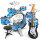 大きいサイズの6ドラム3镲青＋ダミーエレキギター（黒）はドラムと音符を貼ります。