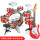 大きいサイズの6ドラム3镲红+エレキギター(赤)